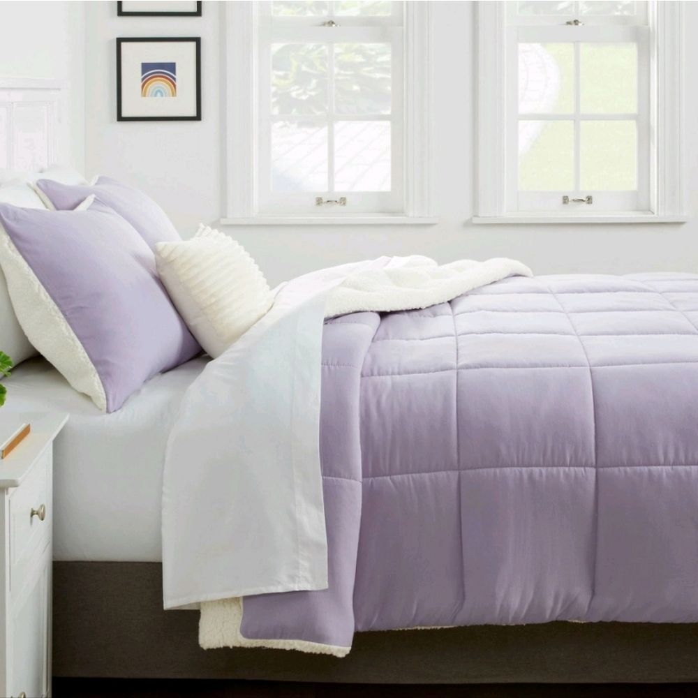 Room Essentials Faux Shearling Microfiber Reversible Comforter